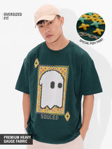 Men's Green Round Neck Oversized Tshirt