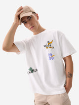 Men's White Round Neck Oversized Tshirt