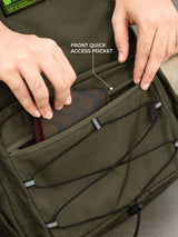 Unisex Green Polyester Backpack17L