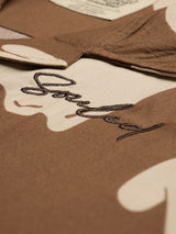 Men's Brown Casual Printed Regular Fit Half Sleeves Shirt
