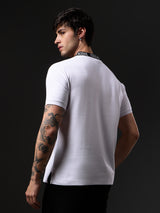Men's White Zipper Polo Tshirt