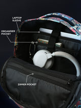 Unisex Multicolor Printed Polyester Backpack 22L