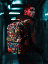 Unisex Multicolor Printed Polyester Backpack 25L