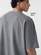 Men's Grey Round Neck Oversized Tshirt