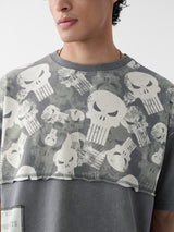 Men's Grey Round Neck Oversized Tshirt