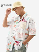 Men's Multicolor Casual Printed Oversized Fit Half Sleeves Shirt