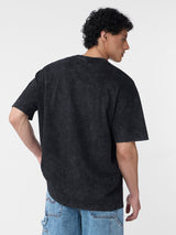 Men's Black Round Neck Oversized Tshirt