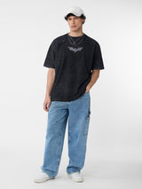 Men's Black Round Neck Oversized Tshirt