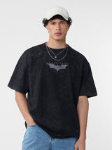 Men's Black Round Neck Oversized Tshirt