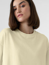Women's Beige Casual Oversized Fit Solid Half Sleeves Tshirt