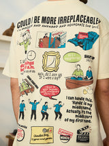 Men's Beige Round Neck Oversized Tshirt