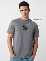 Men's Grey Round Neck Tshirt