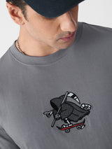 Men's Grey Round Neck Tshirt