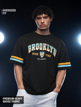 Men's Black Round Neck Oversized Tshirt