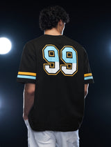 Men's Black Round Neck Oversized Tshirt