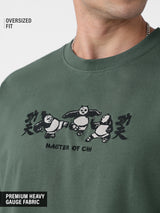 Men's Green Round Neck Oversized Tshirt