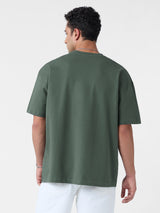 Men's Green Round Neck Oversized Tshirt