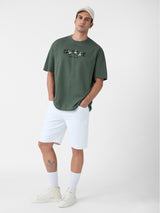 Men's Green Round Neck Oversized Tshirt