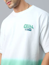 Men's White Round Neck Oversized Tshirt