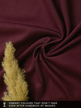 Men's Maroon Solid Round Neck Supima Tshirt