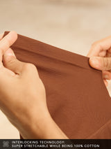 Men's Brown Solid Round Neck Supima Tshirt