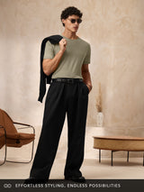 Men's Green Solid Round Neck Supima Tshirt