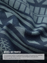 Men's Blue Printed Oversized Shirt