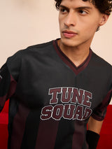 Men's Black V-Neck Oversized Jersey