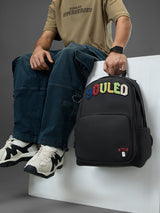 Unisex Black Polyester Backpack 15L