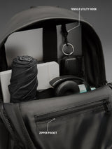 Unisex Black Polyester Backpack 15L
