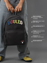 Unisex Black Polyester Backpack 15L