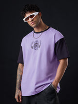 Men's Purple Round Neck Oversized Tshirt