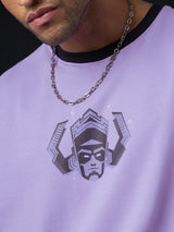 Men's Purple Round Neck Oversized Tshirt