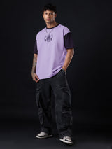 Men's Purple Round Neck Oversized Tshirt