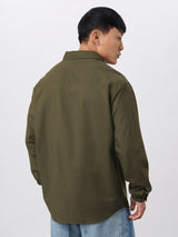 Men's Green Cotton Linen Shirt