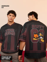 Men's Black V-Neck Oversized Jersey