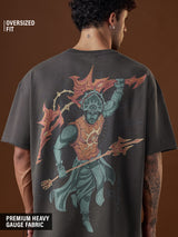 Men's Grey Round Neck Oversized Tshirt