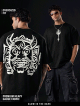 Men's Black Round Neck Oversized Tshirt