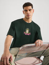 Men's Green Round Neck Oversized Tshirt