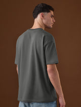 Men's Grey Round Neck Oversized Tshirt