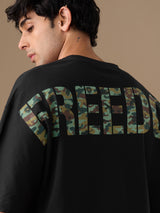 Men's Black Round Neck Super Oversized Tshirt