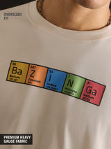 Men's Off White Round Neck Oversized Tshirt