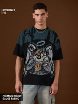 Men's Black Round Neck Oversized Tshirt