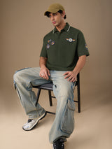 Men's Green Oversized Polo Tshirt