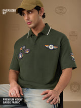 Men's Green Oversized Polo Tshirt