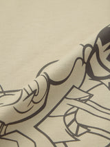Men's Beige Round Neck Oversized Tshirt