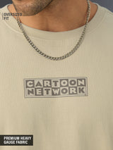 Men's Beige Round Neck Oversized Tshirt