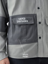 Men's Grey Oversized Utility Shirt