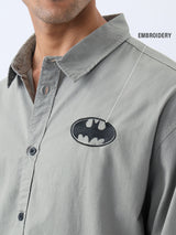 Men's Grey Oversized Utility Shirt