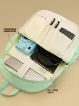Unisex Green Polyester Backpack 18L